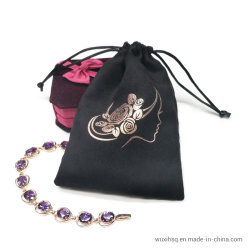 Custom Silk Printed Suede Velvet Jewelry Drawstring Pouch Bag Gift Bag